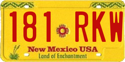 NM license plate 181RKW