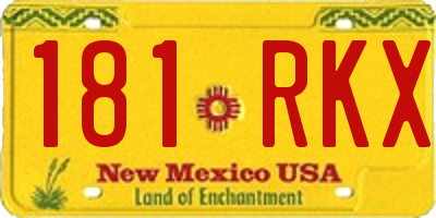NM license plate 181RKX