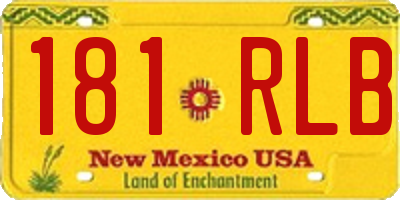 NM license plate 181RLB