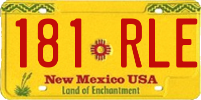 NM license plate 181RLE