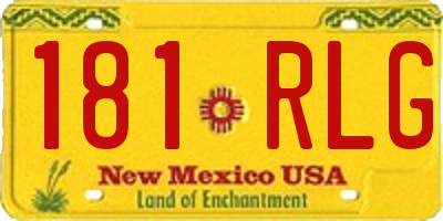 NM license plate 181RLG