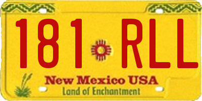 NM license plate 181RLL