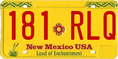 NM license plate 181RLQ