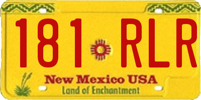 NM license plate 181RLR