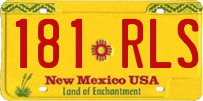 NM license plate 181RLS