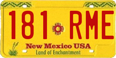 NM license plate 181RME