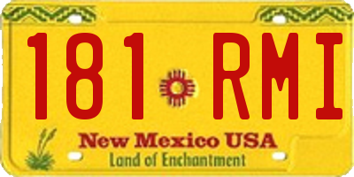 NM license plate 181RMI