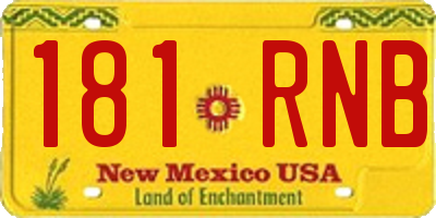 NM license plate 181RNB