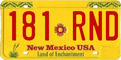 NM license plate 181RND