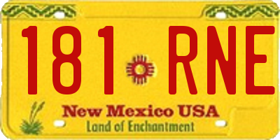 NM license plate 181RNE