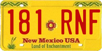 NM license plate 181RNF