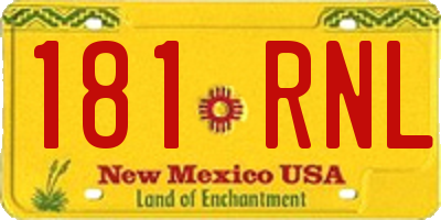 NM license plate 181RNL