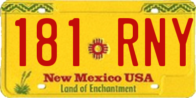 NM license plate 181RNY