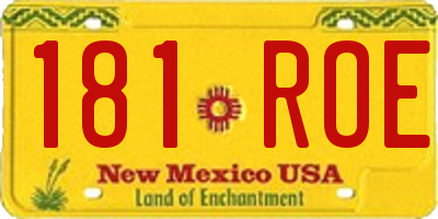 NM license plate 181ROE