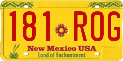 NM license plate 181ROG