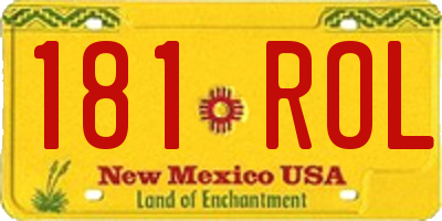 NM license plate 181ROL