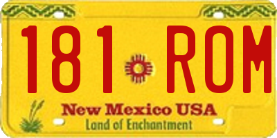 NM license plate 181ROM