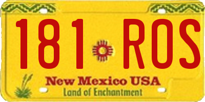 NM license plate 181ROS