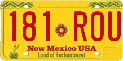 NM license plate 181ROU