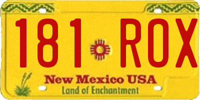 NM license plate 181ROX
