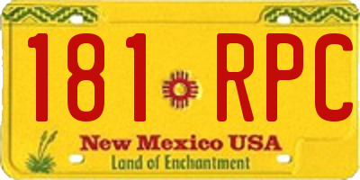 NM license plate 181RPC