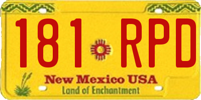 NM license plate 181RPD