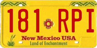 NM license plate 181RPI