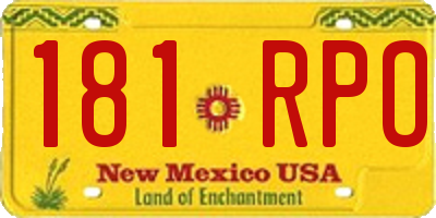 NM license plate 181RPO