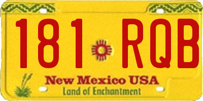 NM license plate 181RQB