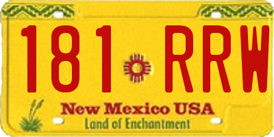 NM license plate 181RRW