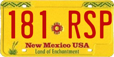 NM license plate 181RSP