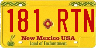 NM license plate 181RTN