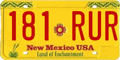 NM license plate 181RUR