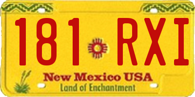 NM license plate 181RXI