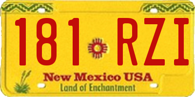 NM license plate 181RZI