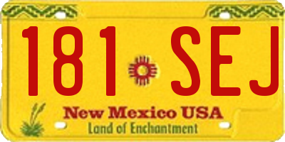 NM license plate 181SEJ