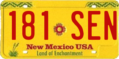 NM license plate 181SEN