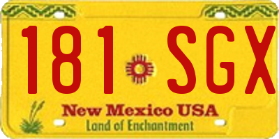 NM license plate 181SGX