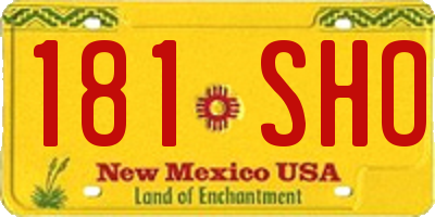 NM license plate 181SHO
