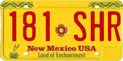 NM license plate 181SHR