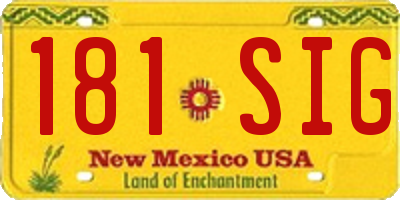 NM license plate 181SIG