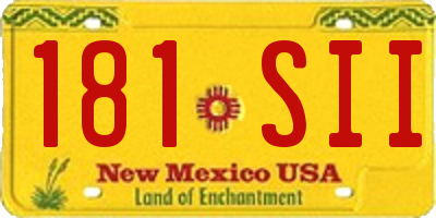 NM license plate 181SII