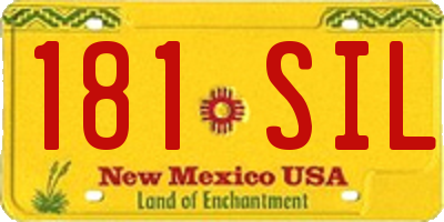 NM license plate 181SIL