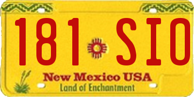 NM license plate 181SIO