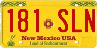 NM license plate 181SLN