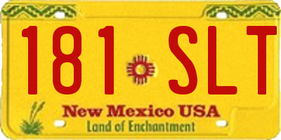 NM license plate 181SLT