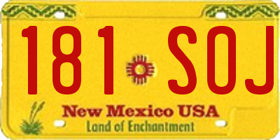NM license plate 181SOJ