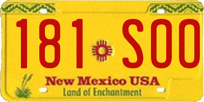 NM license plate 181SOO