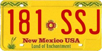 NM license plate 181SSJ