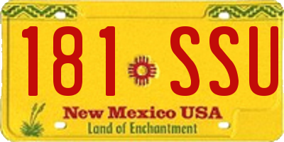 NM license plate 181SSU